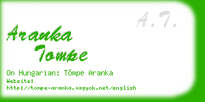 aranka tompe business card