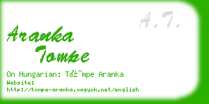 aranka tompe business card